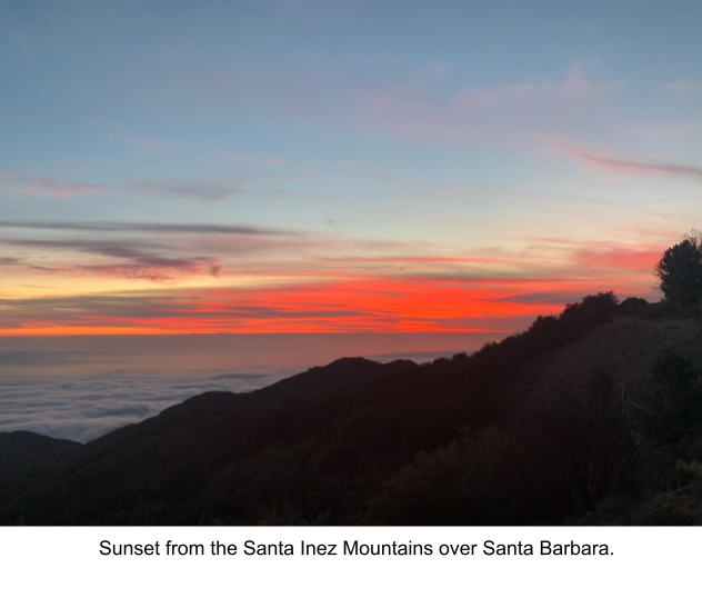 Sunset From The Santa Inez Mountains Over Santa Barbara
